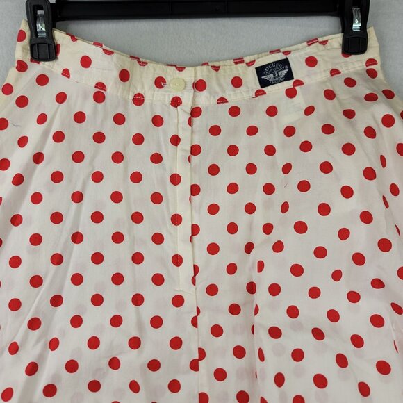 Vintage 80s Levis Docker Red Polka Dot Midi Skirt Size 14 Cotton Deadstock New - Picture 5 of 11